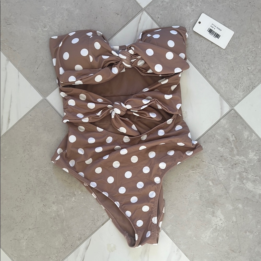 Polka Dot sexy tie one piece